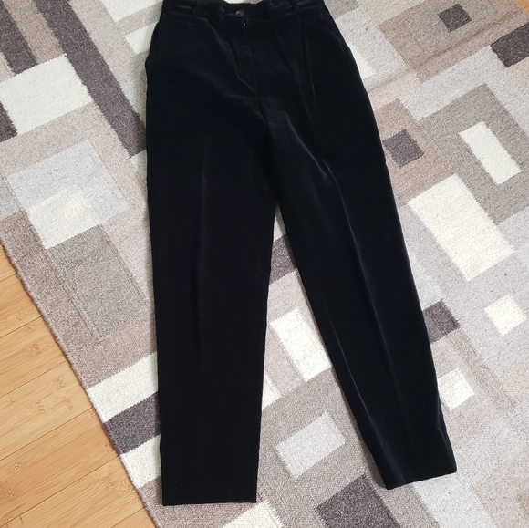 Yves Saint Laurent Pants - YVES SAINT LAURENT YSL Encore Vintage Black Velvet Pants FR 40 US 8